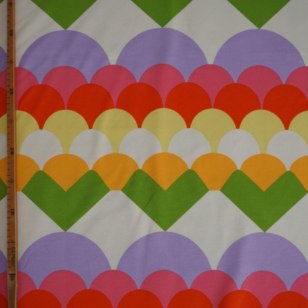 French Terry Wellen und Bögen bunt